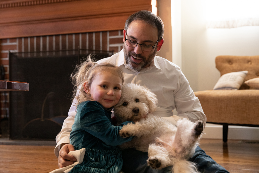 Family with dog